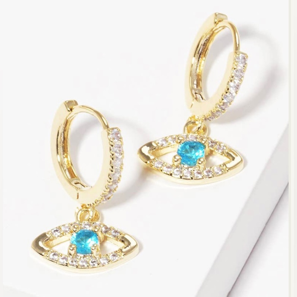 Evil Eye Huggie Earrings